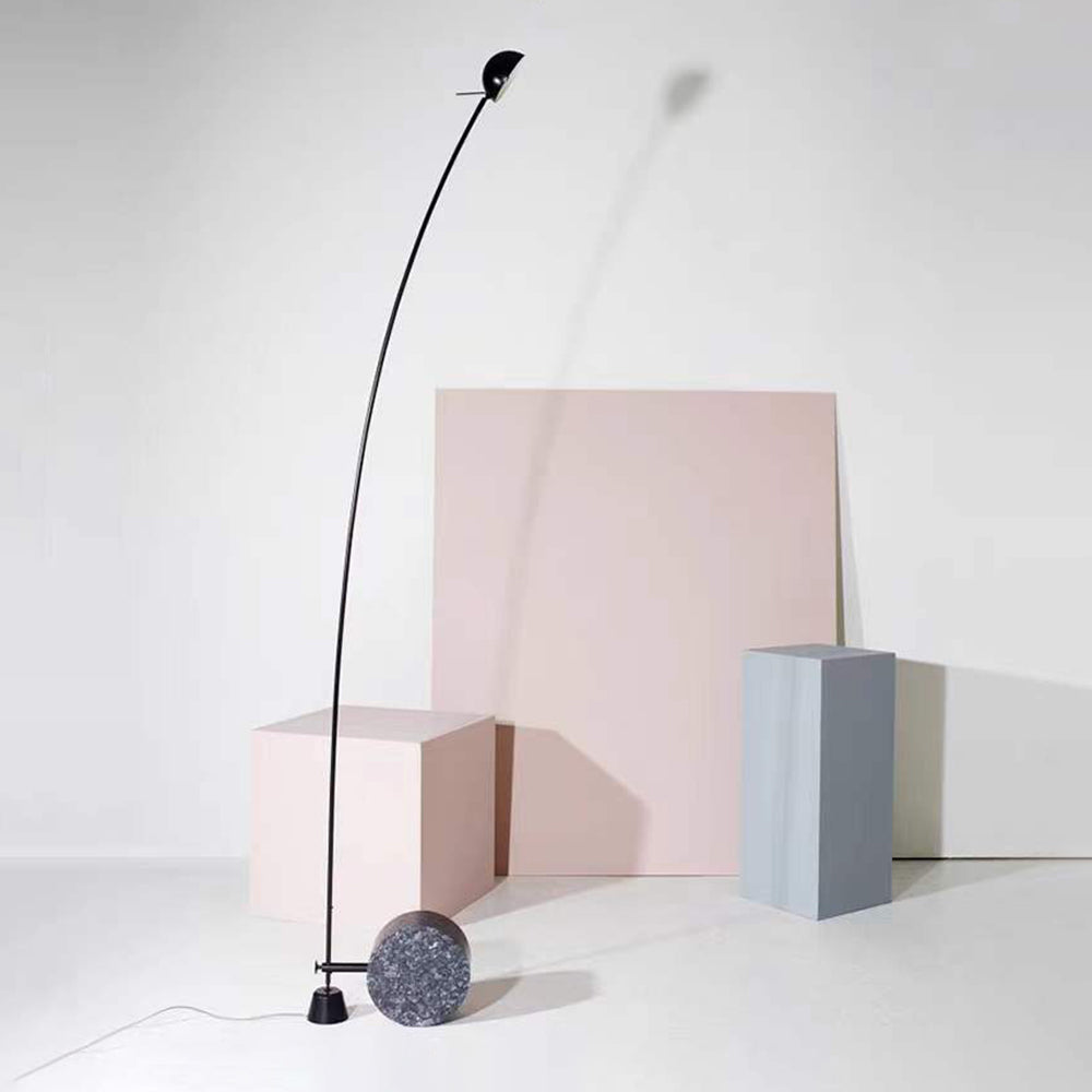 Jipusis Nordic Grey Arc LED Floor Lamp, Marble & Metal