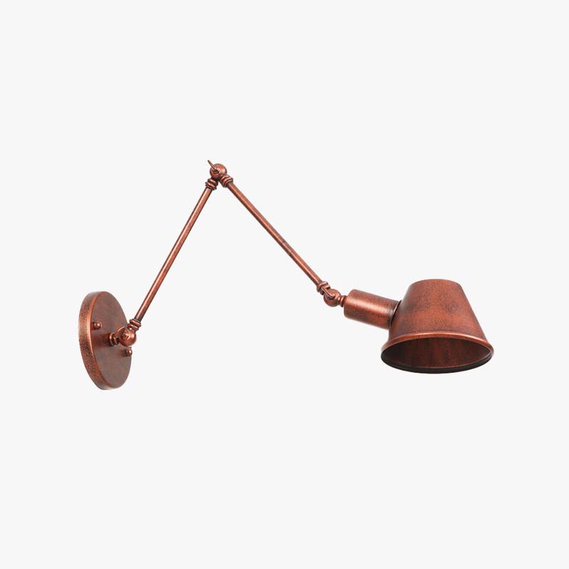 Maninek Rotatable Wall Lamp with Swing Arm, Black/Rust