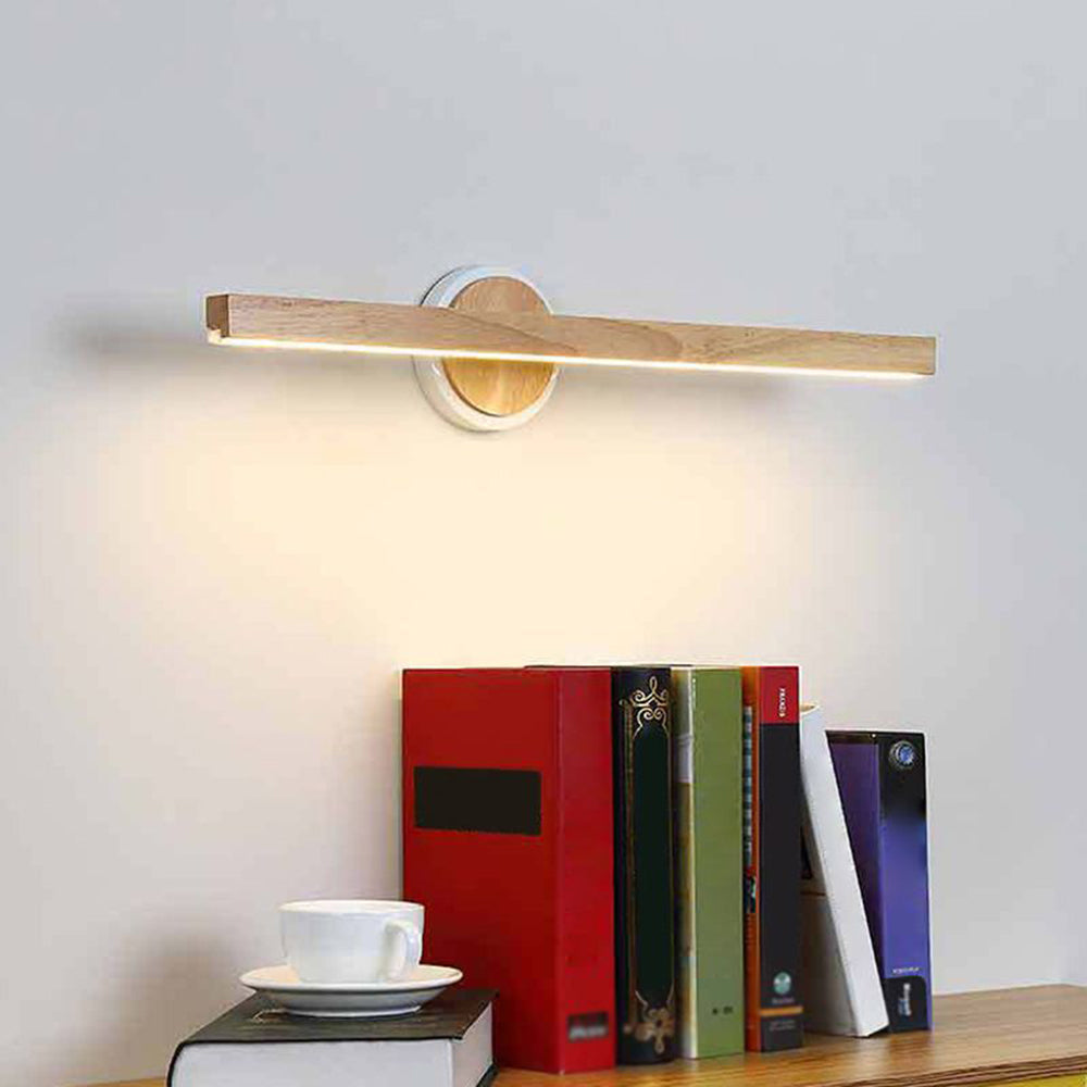 Savivol Modern Linear Wooden Mirror Front Vanity Wall Lamp