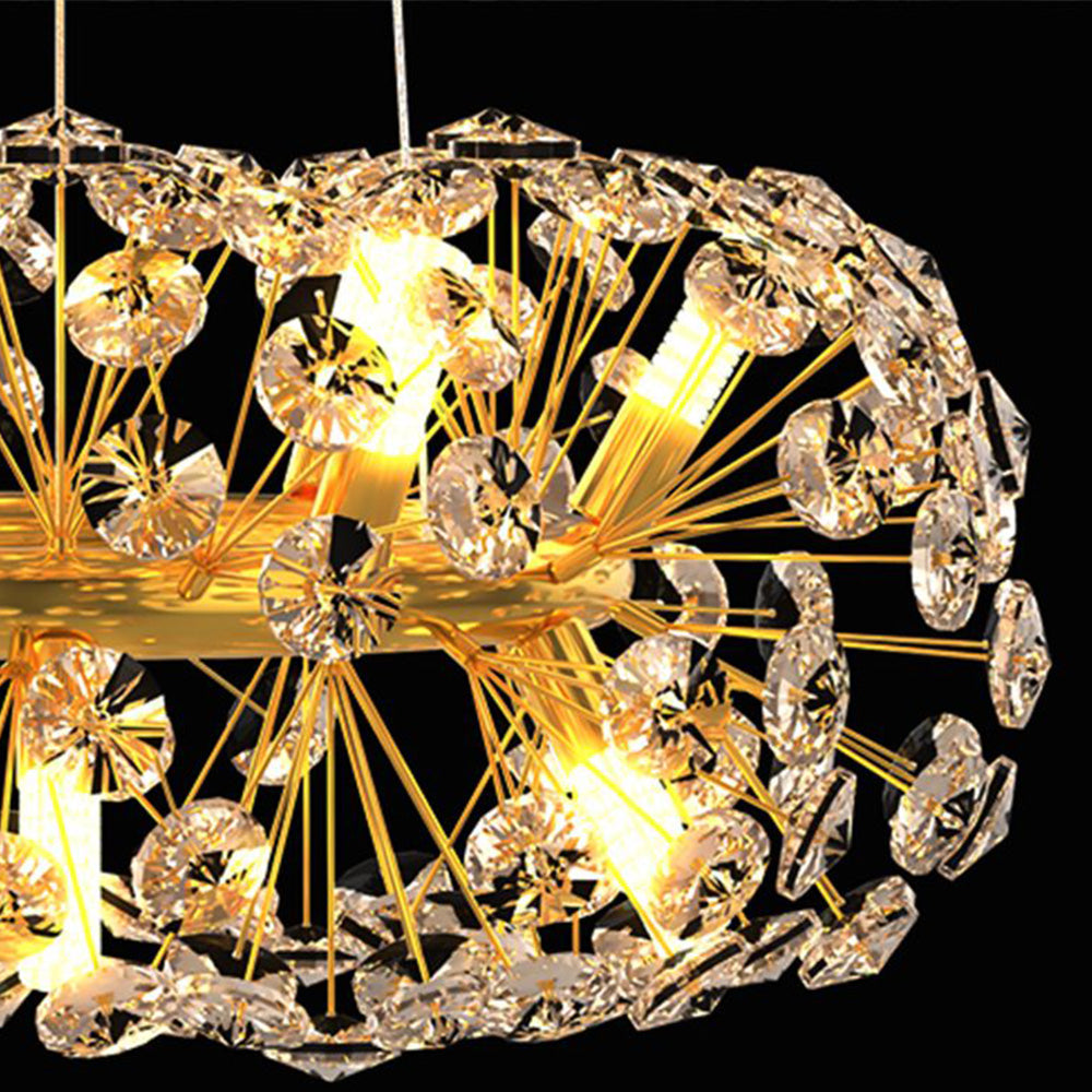 Copulod Luxury Lineal/Flower Chandelier, Gold, Metal/Crystal