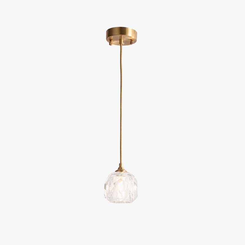 Lopetos Diamond Facet Golden Pendant Light, Metal/