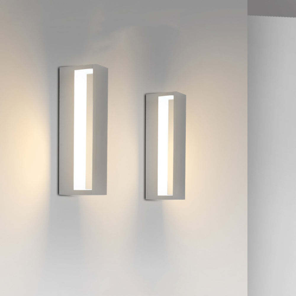 Topavik Modern Hollow Outdoor Wall Lamp, Black/White