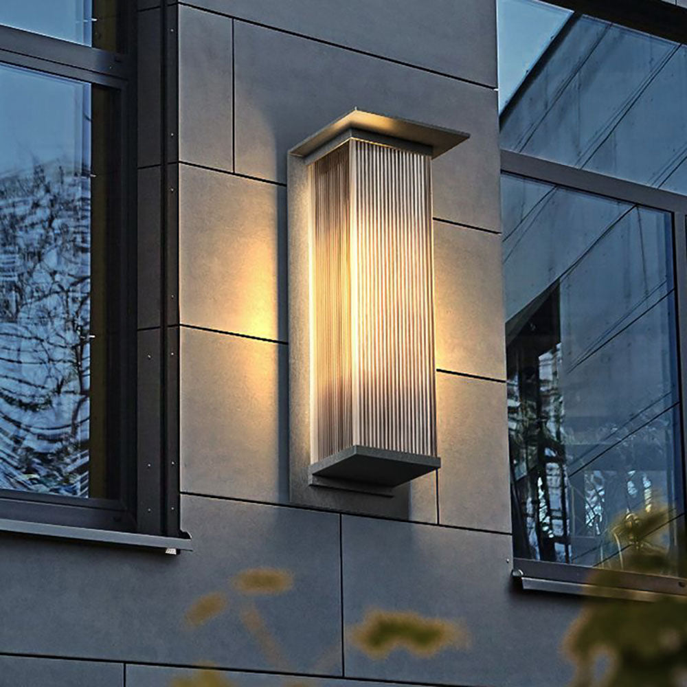 Zevotar Modern Rectangular Metal Outdoor Wall Lamp, Black