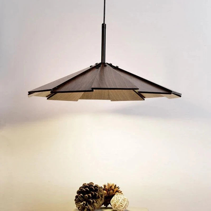 Vokipod Vintage LED Pendant Light Walnut Wood Bedroom/Bar/Tea Room