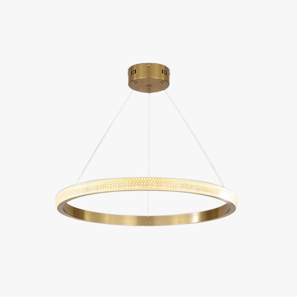 Seposik Modern Ring Metal/Arcylic LED Pendant Light, Black/Gold