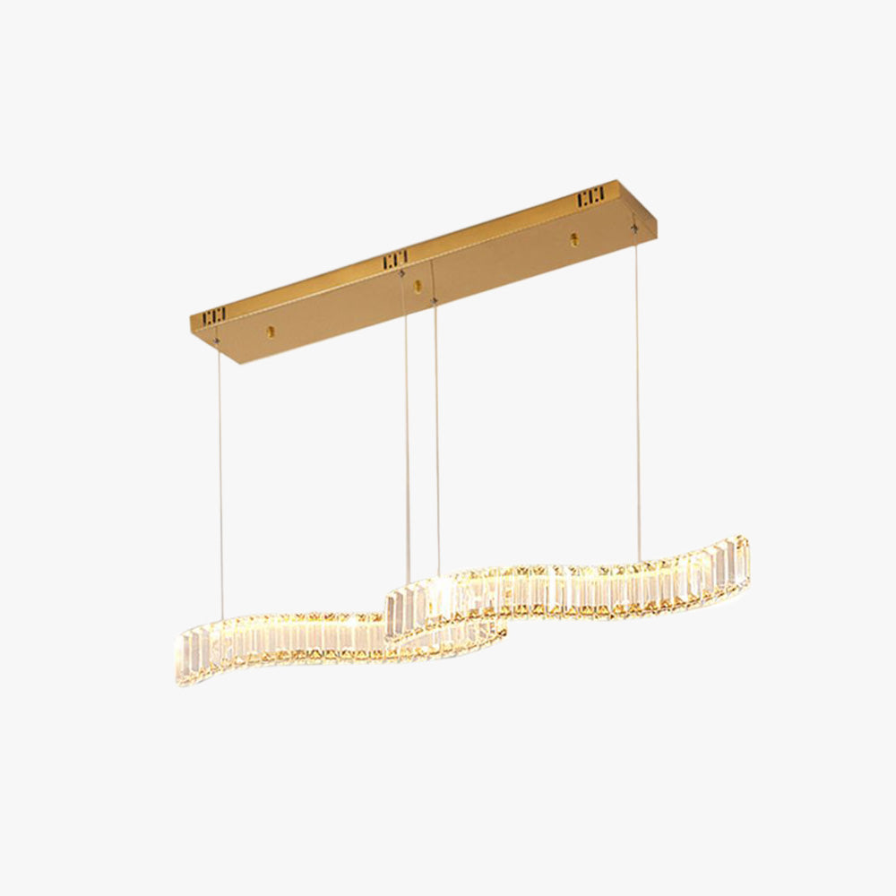 Kolotet Luxury Wave Crystal/Metal Pendant Light, Silver/Gold