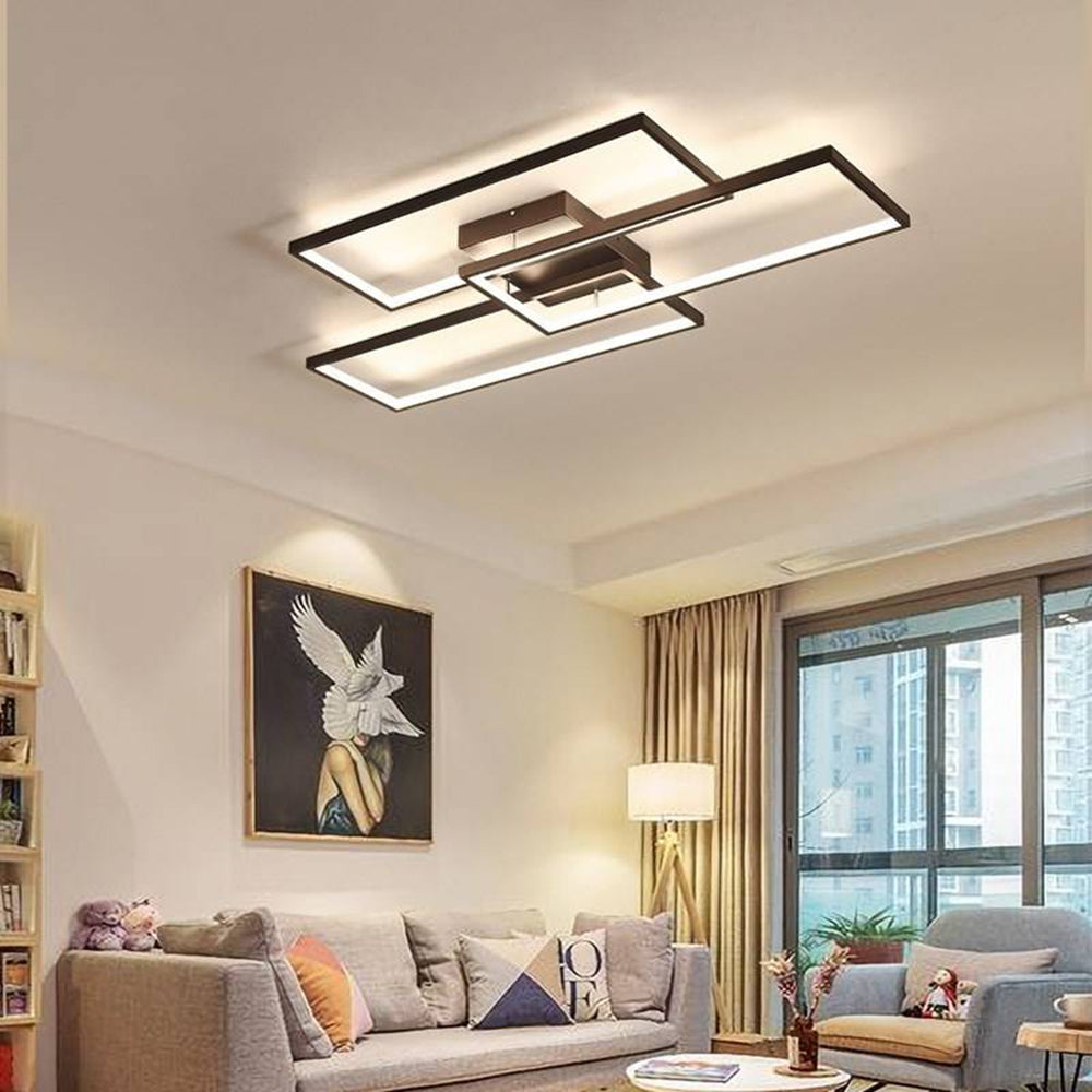 Sevabos Rectangular Flush Mount Ceiling Light, 2 Colour