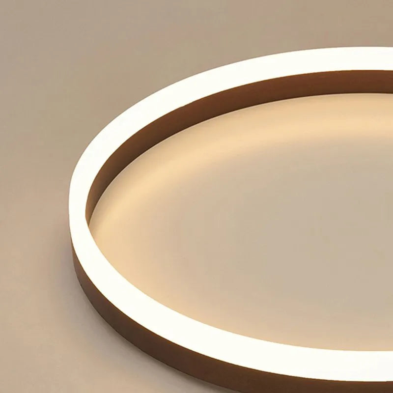 Dunomut Minimalist Ring Metal Flush Mount Ceiling Light, Black