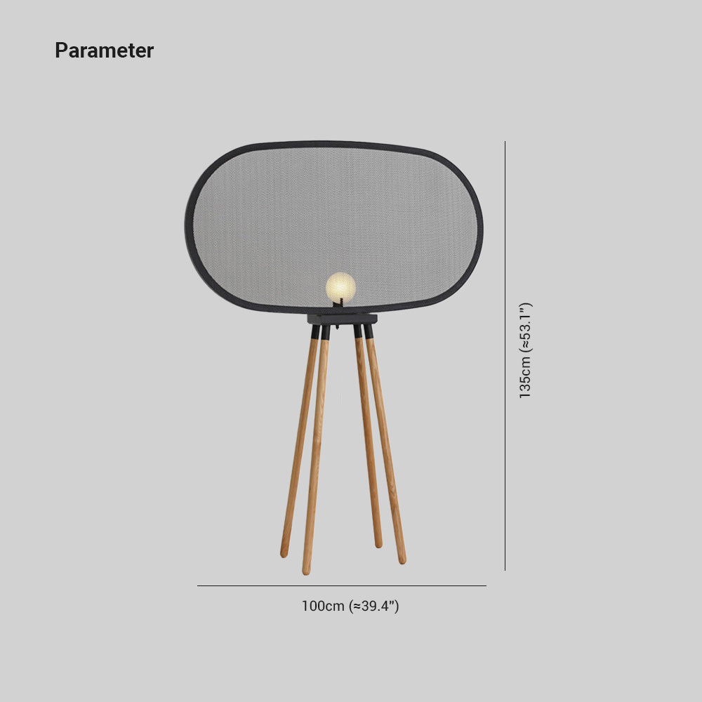 Kavubik Modern Design Minimalistic Floor Lamp, Metal & Wood