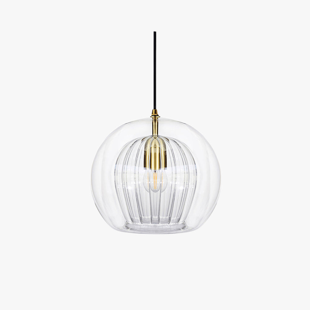 Althio Pendant Light Glass Globe Clear Amber-Neutral Decor