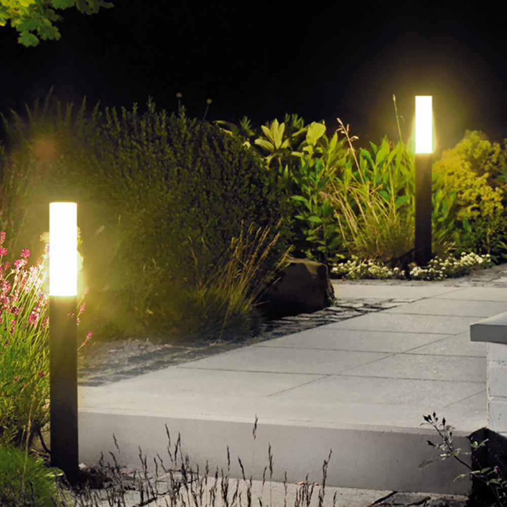 Fodadem Metal Cylindrical Outdoor Path Light, Black