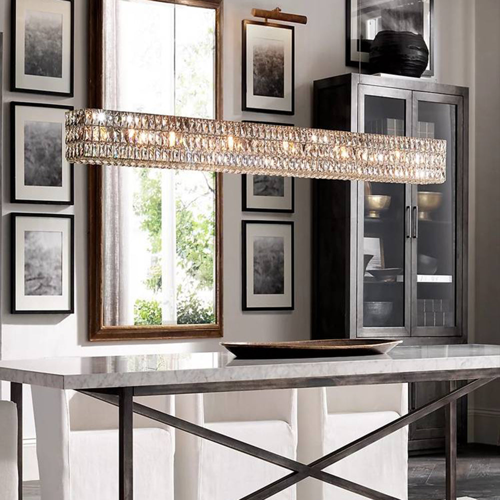 Nosomen Rectangular Luxury Crystal Chandelier, 2 Colour