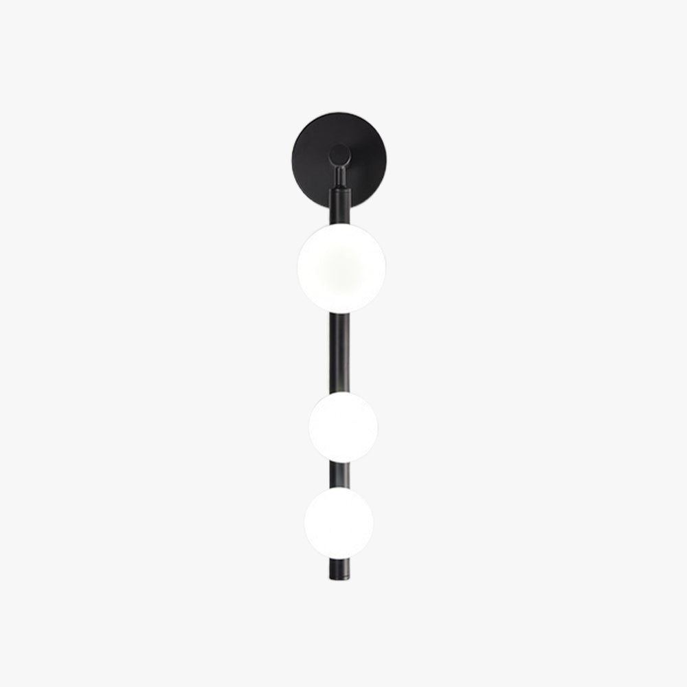 Kusinot Modern Globe Metal/Glass Wall Lamp, Black/Gold