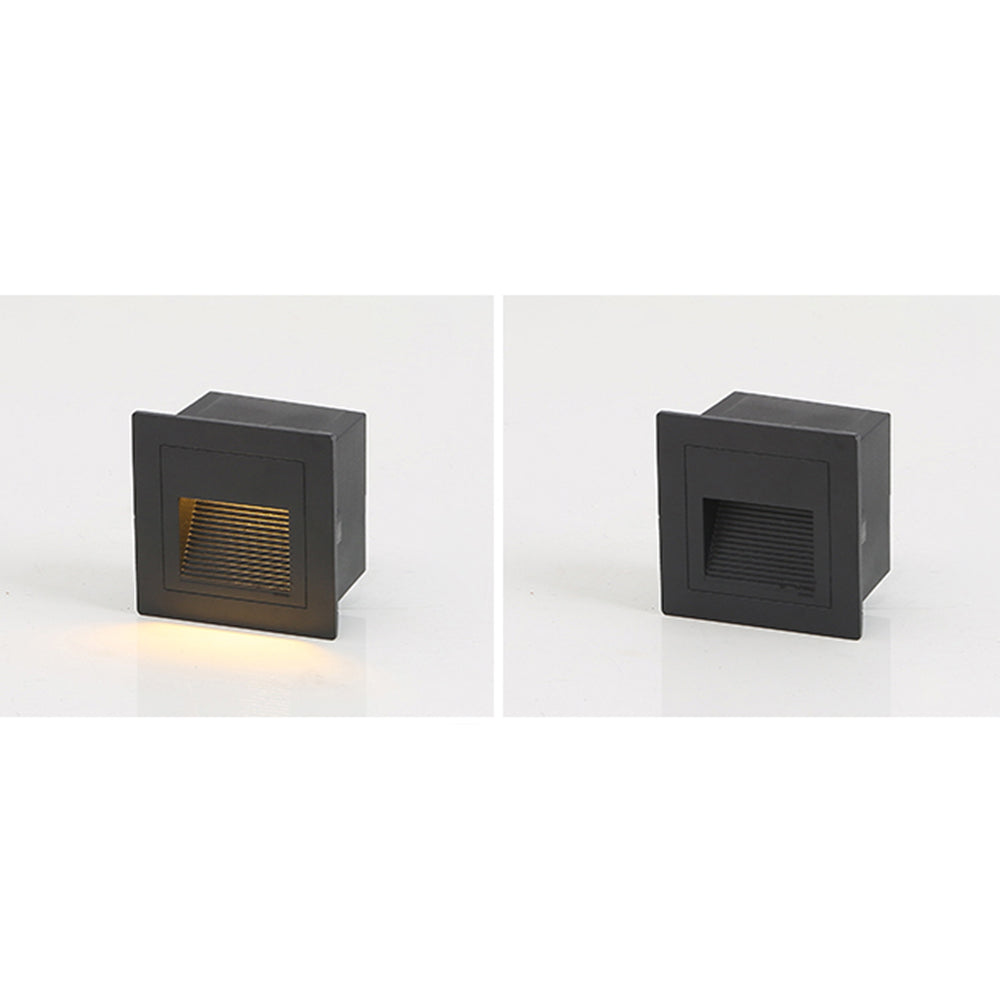 Masolem Modern Metal Square Outdoor Deck/Step Light, Black