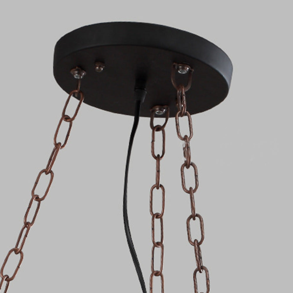 Mopukud Retro Rudder Metal & Wood Pendant Light, 6 Heads