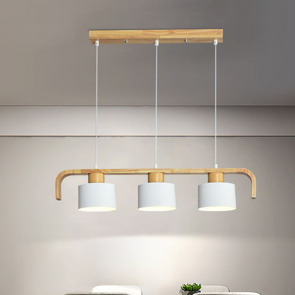 Vaneram Pendant Light Cylinder Nordic, Bamboo, White/Green/Gray, Bedroom