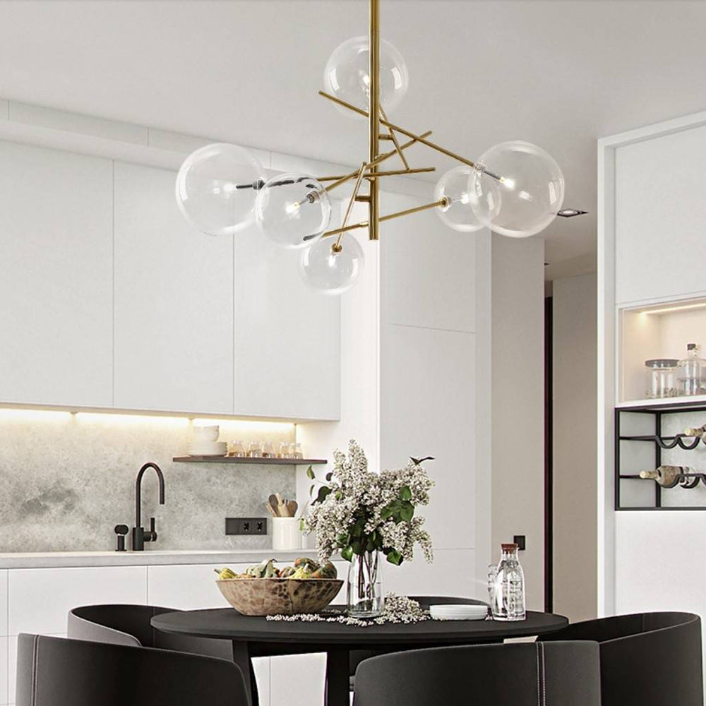 Futovum Bubble Branch Glass/Metal Chandelier, Kitchen/Dining Room