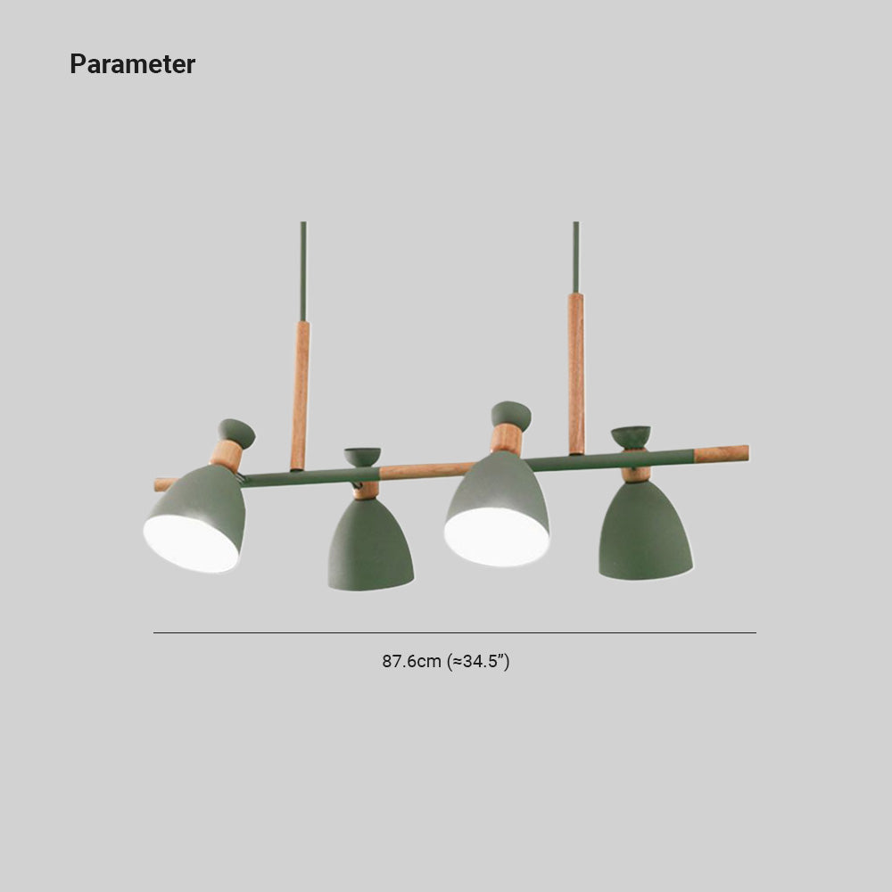 Vesepor Nordic Multi Rope Wood Pendant Light, White/Green/Gray