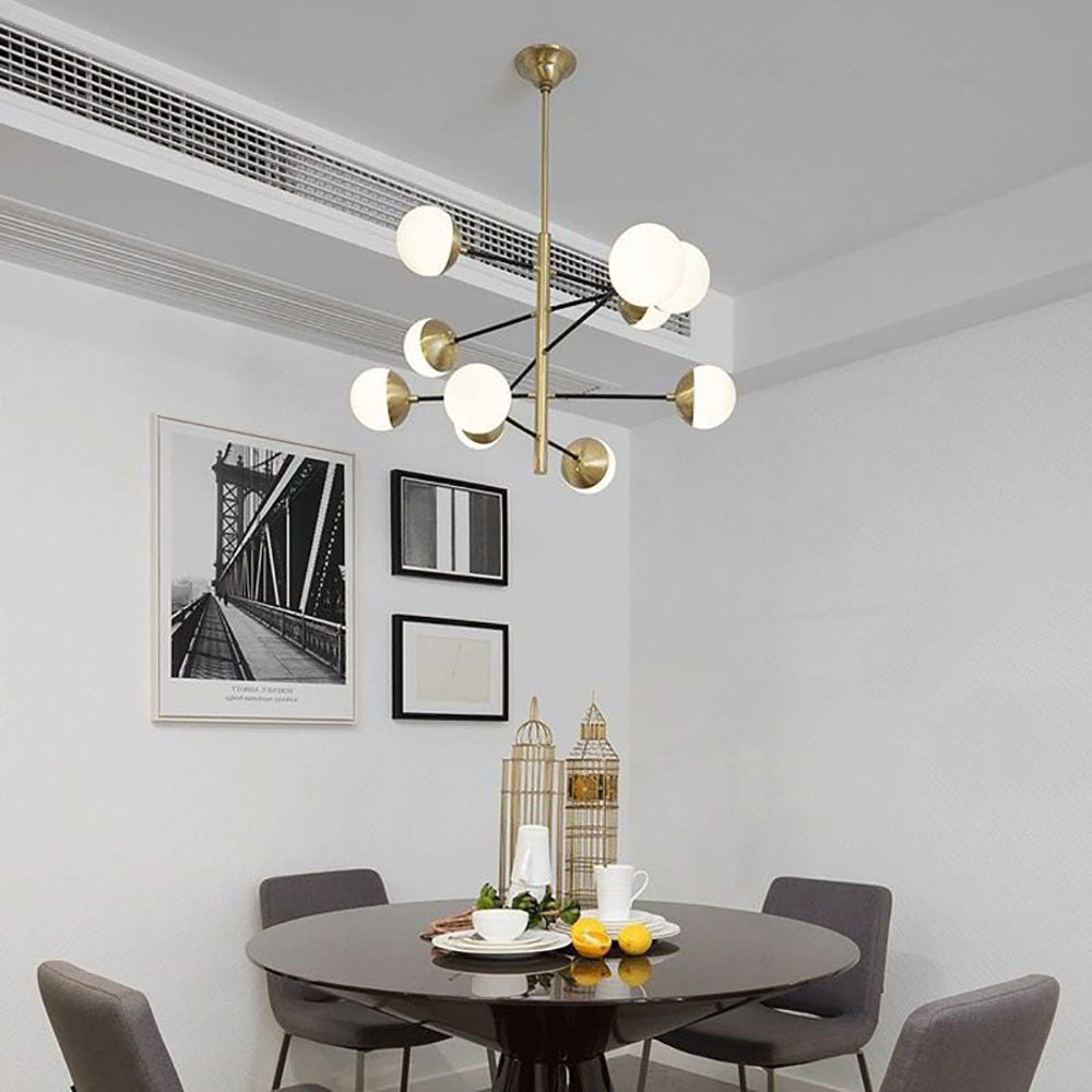 Dubirum Nordic Multi Globe Metal/Glass Pendant Light, Gold