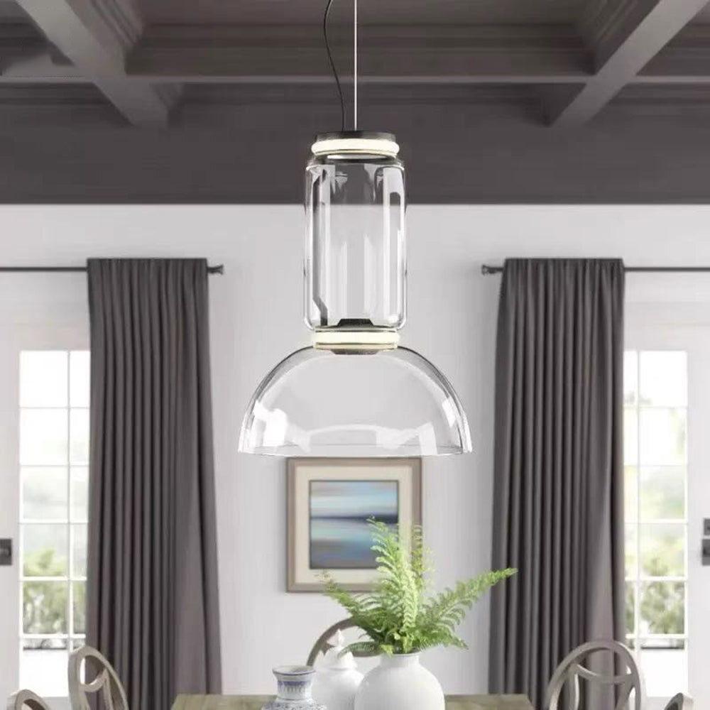 Kanedum Minimalist Combination Glass Pendant Light, Clear