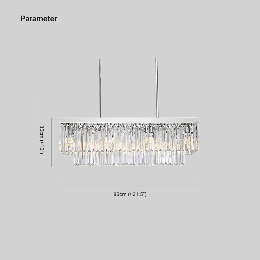Wabesat Modern Art Deco LED Pendant Light, Crystal/Metal