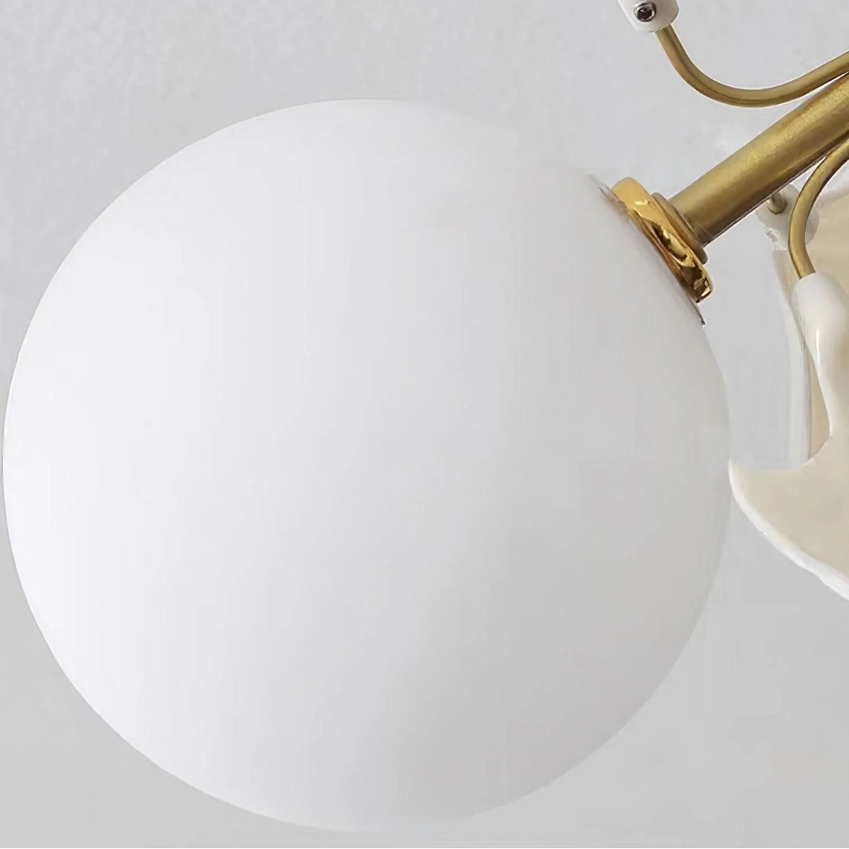 Dedotem Nordic Multi Globe Metal/Ceramic Flush Mount Ceiling Light, White/Gold