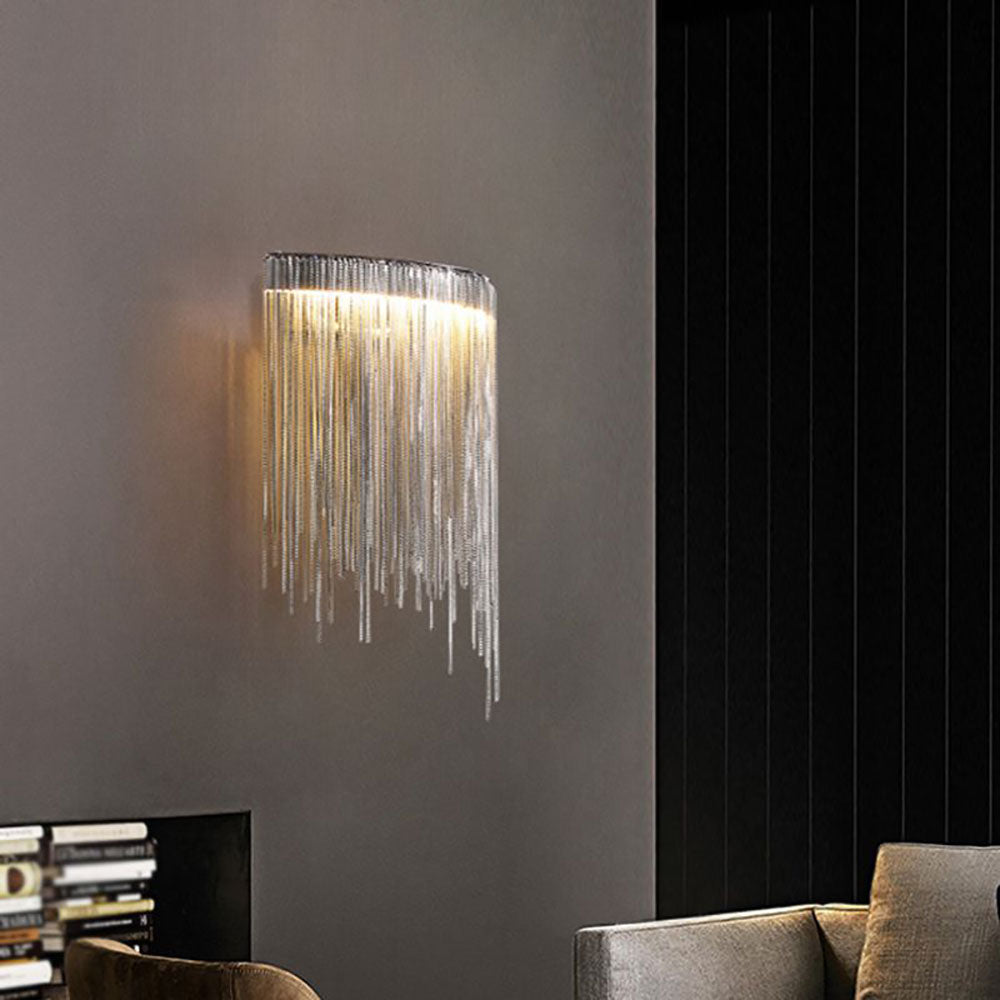 Hemapin Wall Lamp Decorative/Modern, Tassel Chain, Silver, Living Room