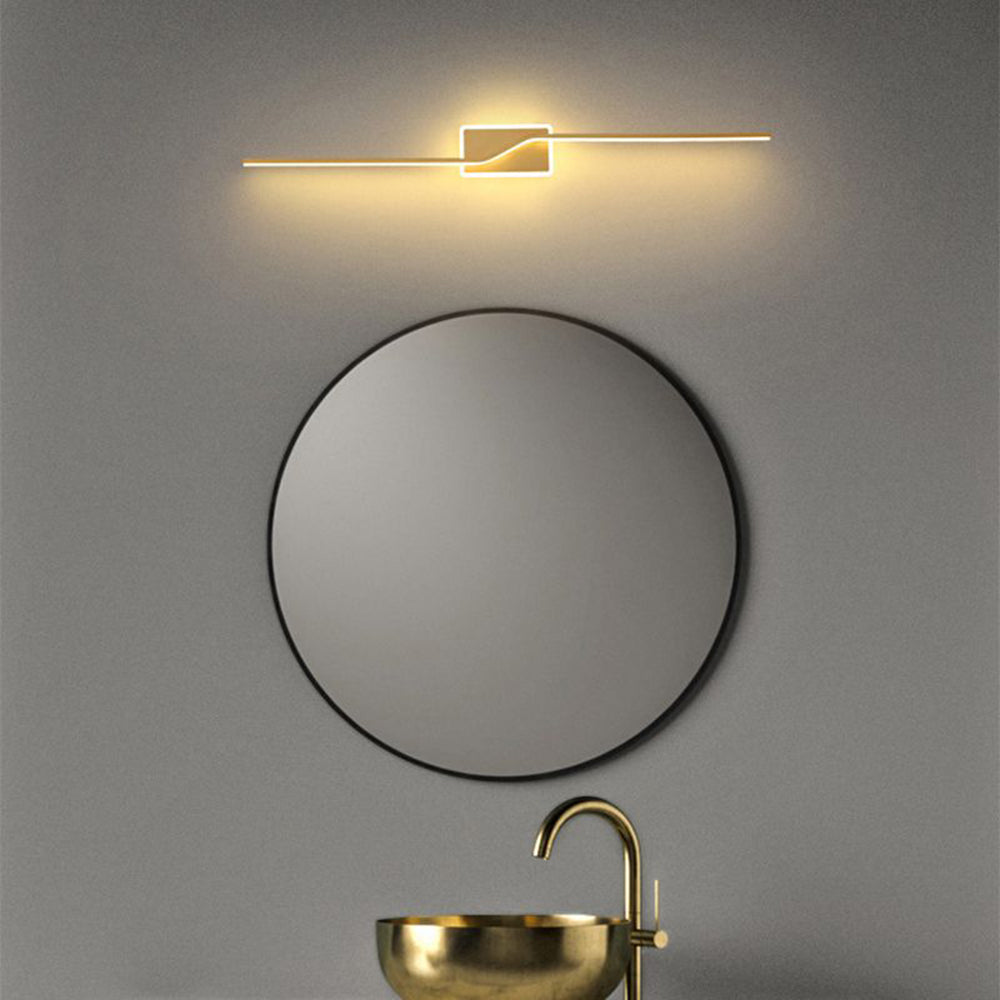 Jolevos Luxury Curved Linear Metal Wall Lamp, Gold