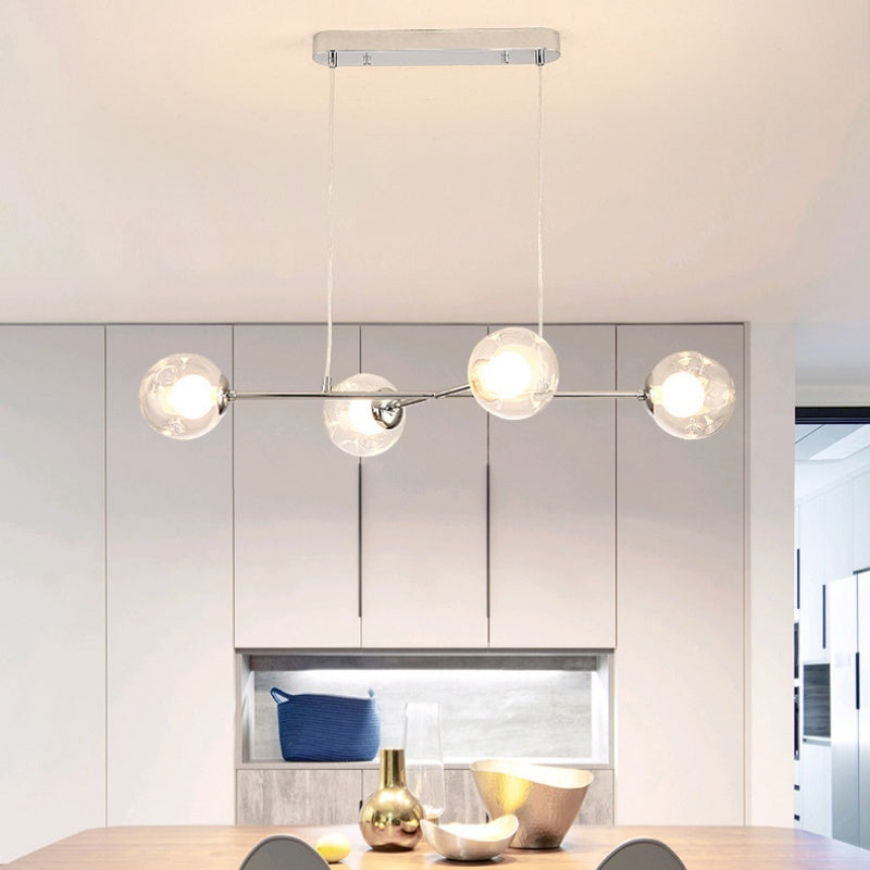 Nenadok Modern LED Chandelier Chrome Glass Living Room/Bedroom