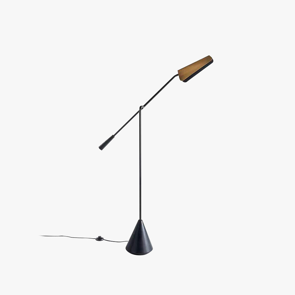 Bilirom Minimalist Triangle Head LED Floor Lamp, Marble & Metal