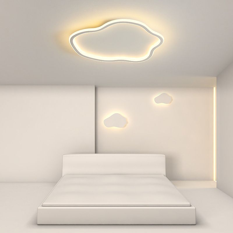 Fivedis Modern Metal/ Flush Mount Ceiling Lights, White/Black