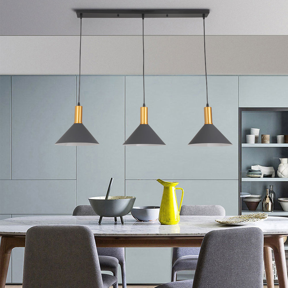 Hipobin Modern Minimalist Conic Industrial Cluster Pendant Light, Blue, Metal