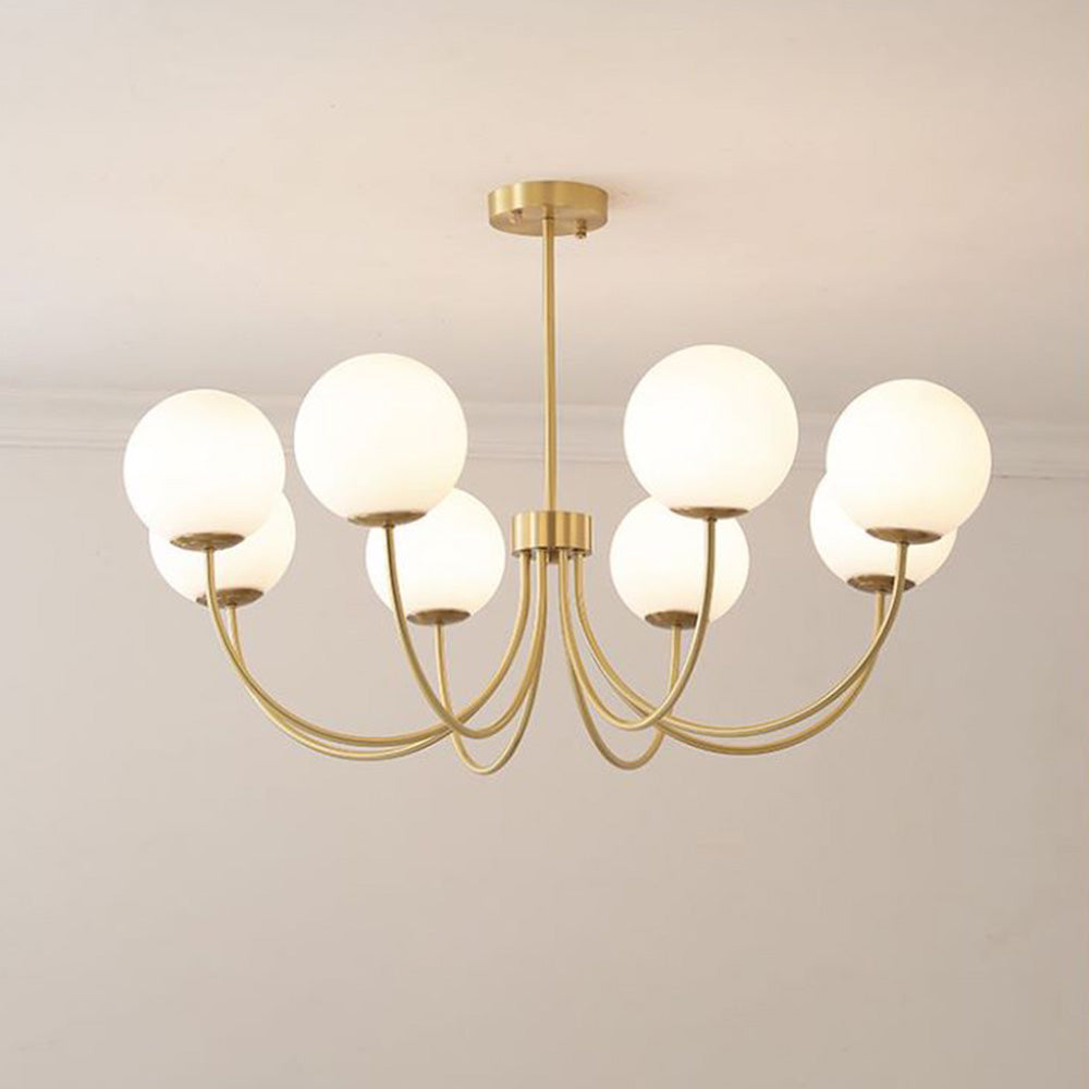 Rudunis Modern Ball Bubble Metal/Glass Chandelier, Gold