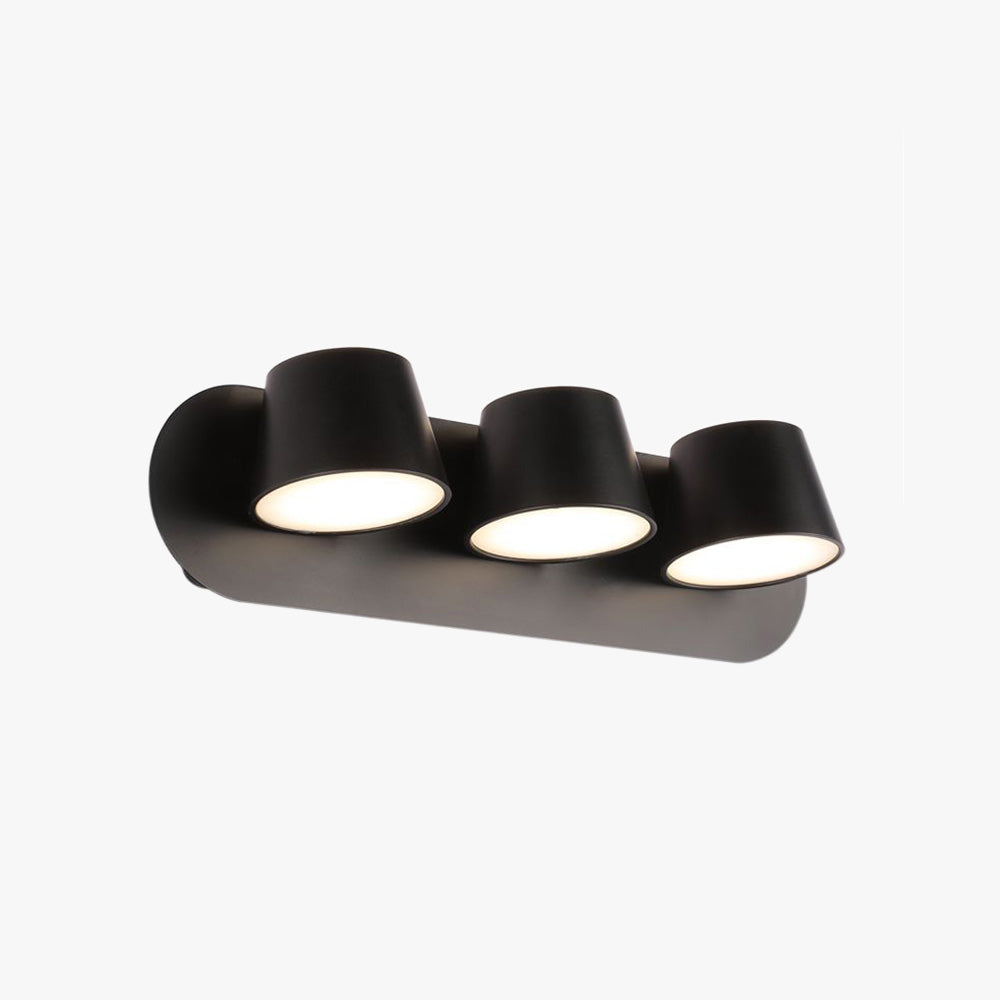 Senolot Modern Cylindrical Metal Mirror Front Wall Lamp, Black