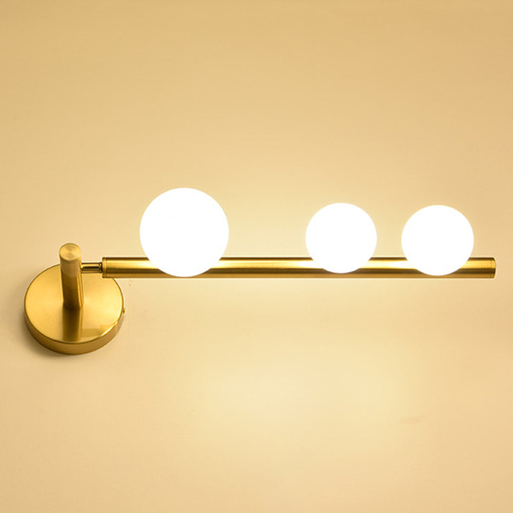 Kusinot Modern Globe Metal/Glass Wall Lamp, Black/Gold