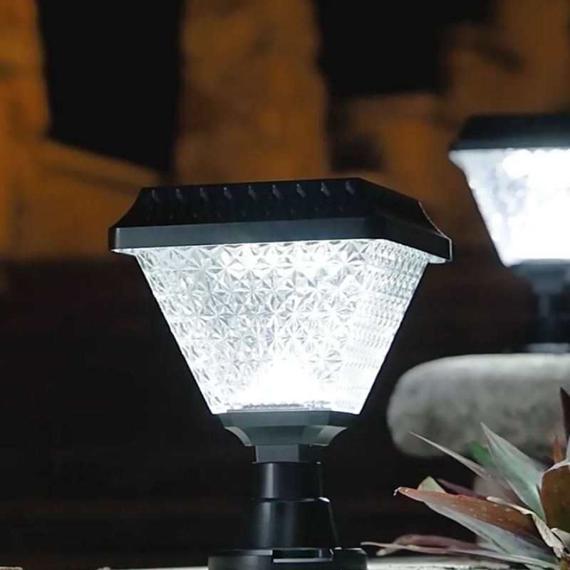 Ravurim Modern Geometry Outdoor Floor Lamp, Black