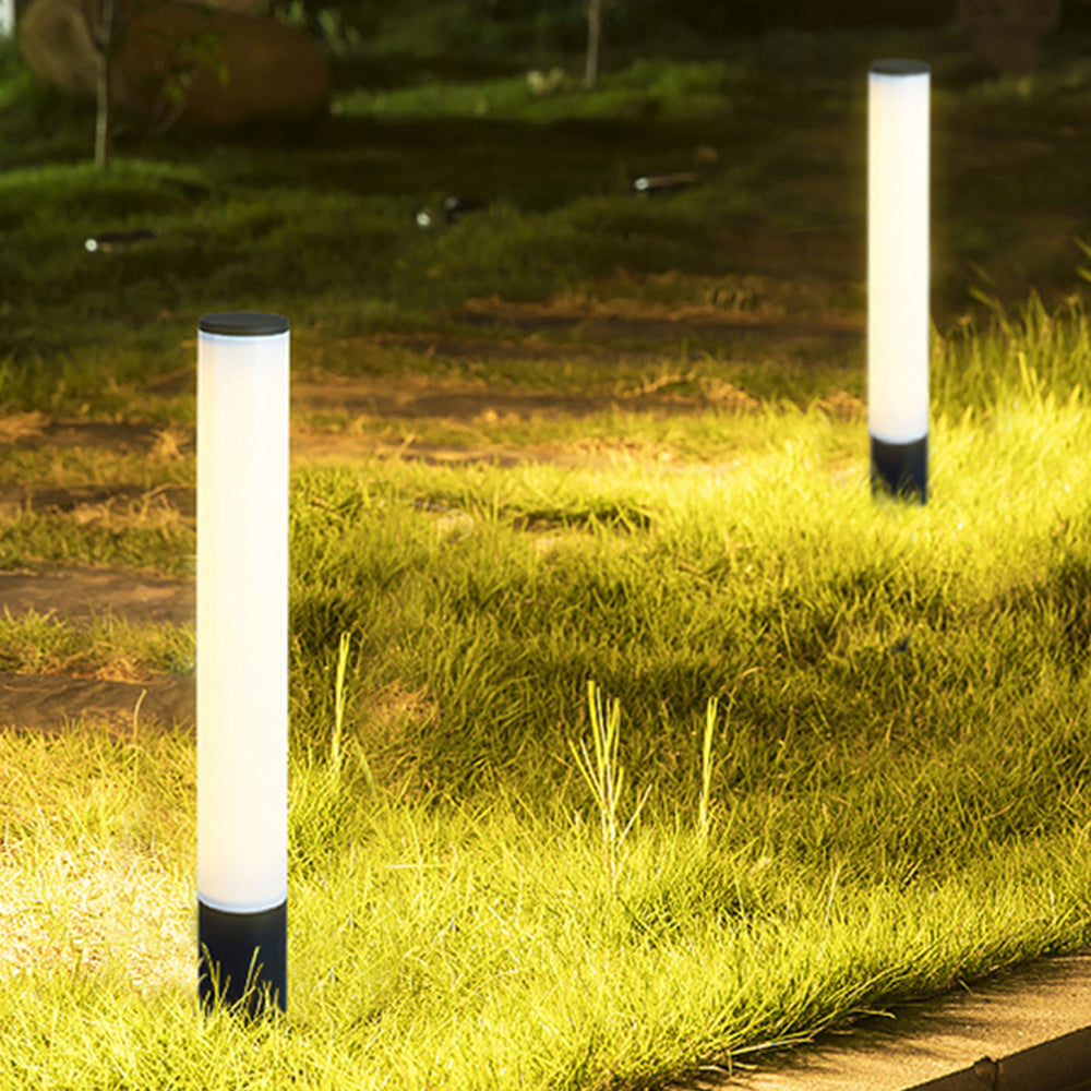 Fesunon Minimalist Cylindrical Outdoor Ground Ligh, Black