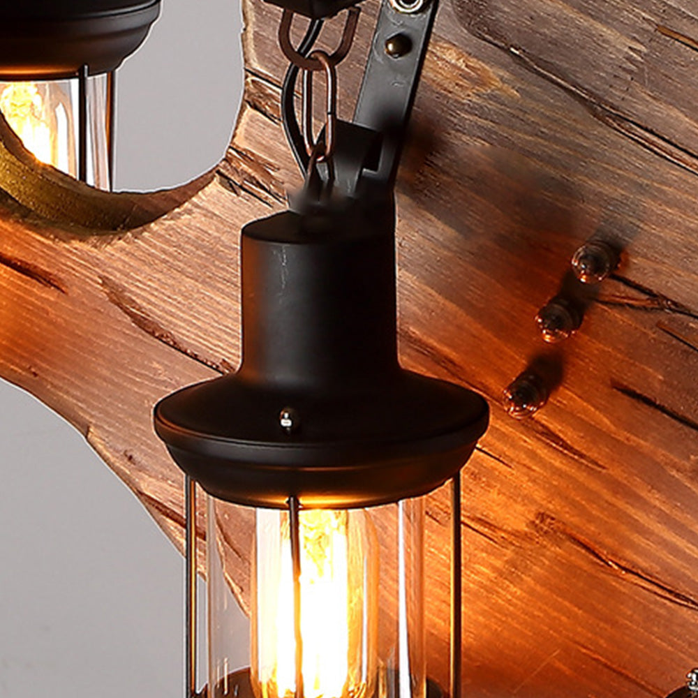 Buluten Retro Guitar Metal & Wood Pendant Light, 4 Heads