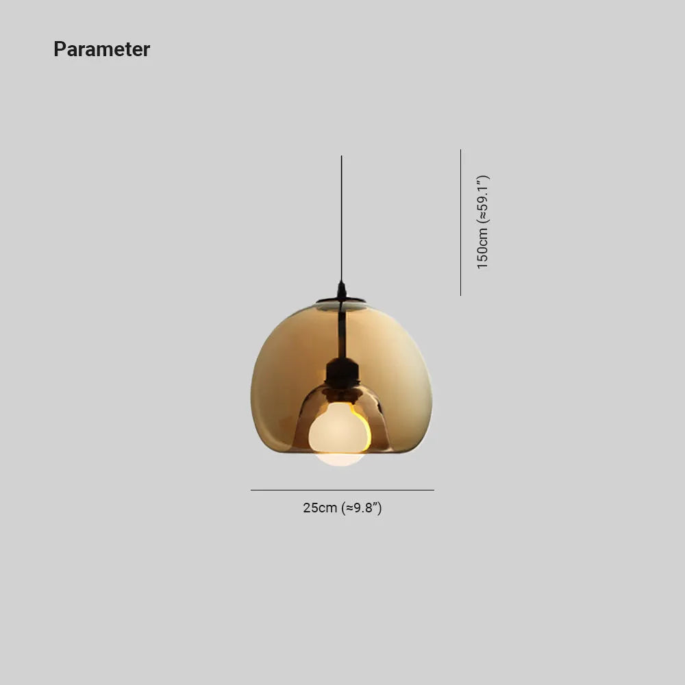 Norvia Pendant Light Globe Glass Amber/Smoky Grey-Neutral Decor