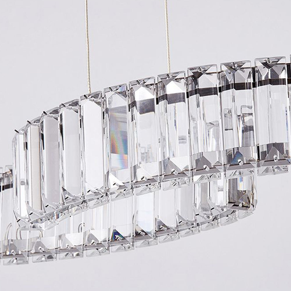 Kolotet Luxury Wave Crystal/Metal Pendant Light, Silver/Gold