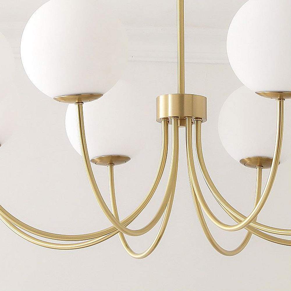 Rudunis Modern Ball Bubble Metal/Glass Chandelier, Gold