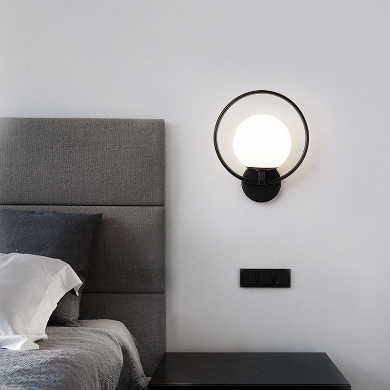 Fanabok Modern LED Indoor Wall Lamp Black/Gold Glass Bedroom Hallway