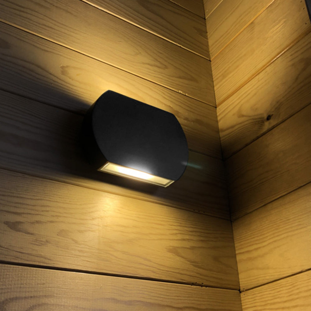 Detamat Minimalist Geometric Metal Outdoor Wall Lamp, Black/Grey