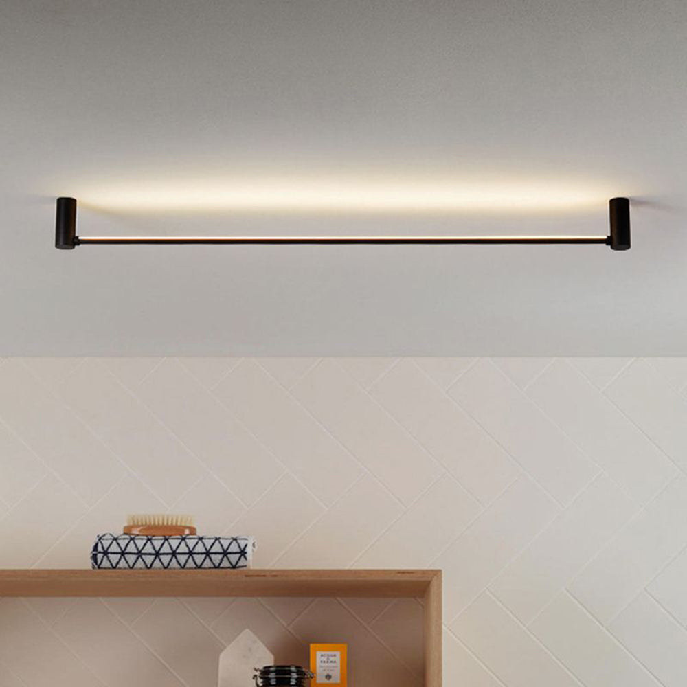 Gunadum Minimalist Linear Flush Mount Ceiling Light, Black, Hallway