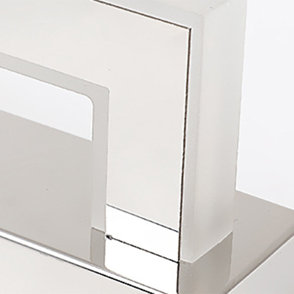 Lapunus Elegant Rectangular Mirror Front Vanity Sliver White Wall Light