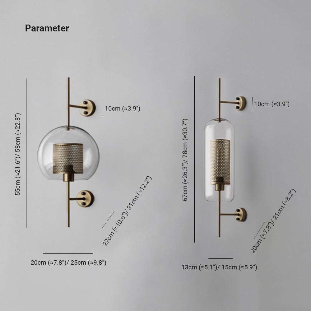 Seniq Industrial Classy Global Clear Glass Wall Lamp-Neutral Decor