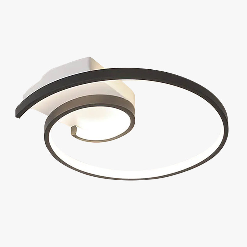 Kumitak Modern Spiral Shaped Metal Ceiling Light, Black/White