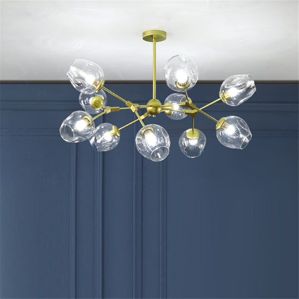 Pobibem Modern Bubble Metal Pendant Light, Black/Gold