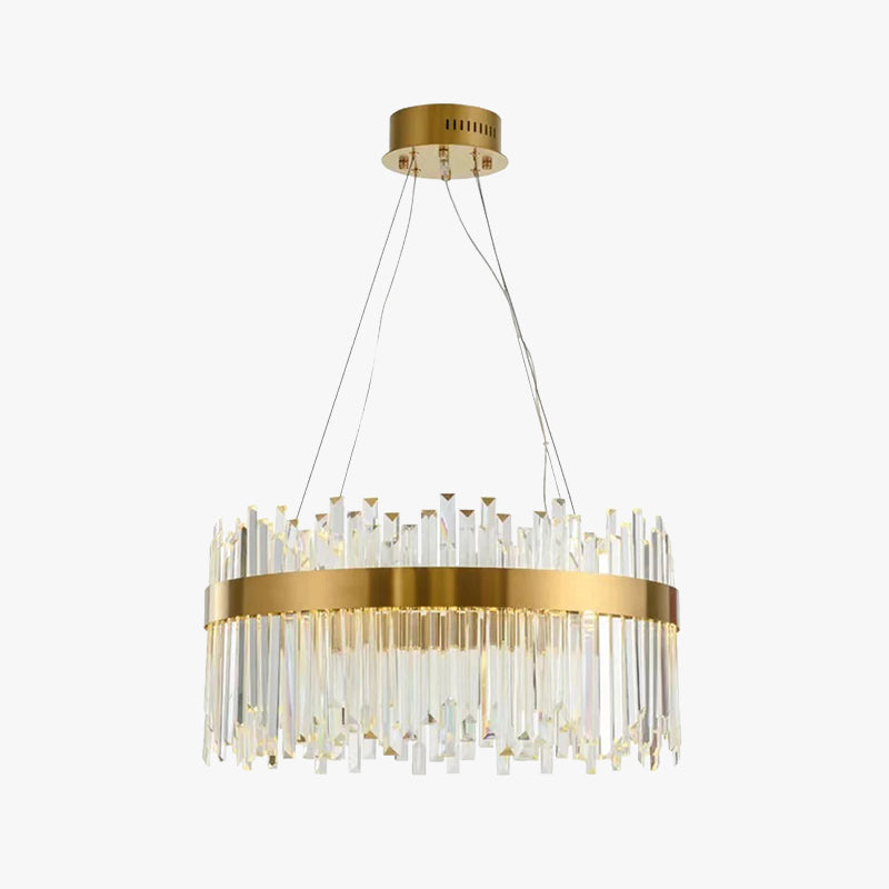 Pematud Modern Round/Rectangular Chain Chandelier, Gold