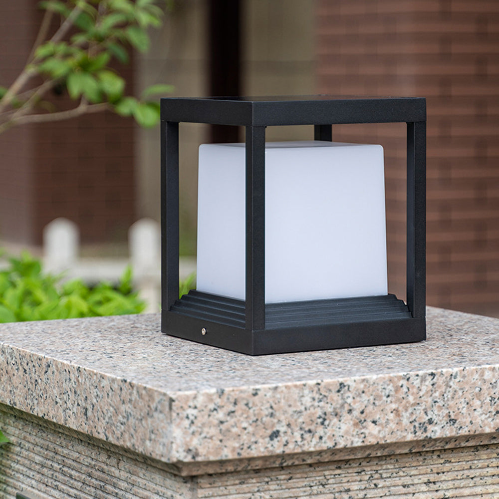 Kelaban Modern Rectangular Metal Outdoor Lamps, Black